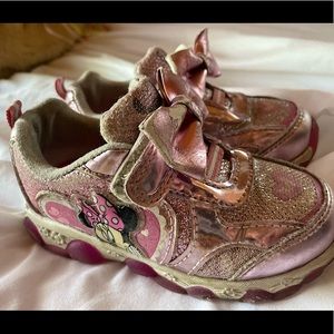 Metallic Pink Light Up Minnie Mouse Sneakers Toddler 9